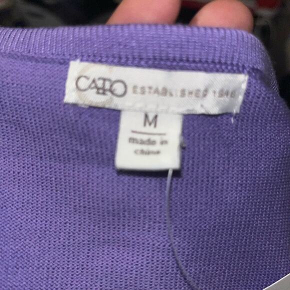 CATO LAVENDER RIBBED LONG SLEEVE SHEAR 3D BUTTERFLY SWEATER - Picture 4 of 6